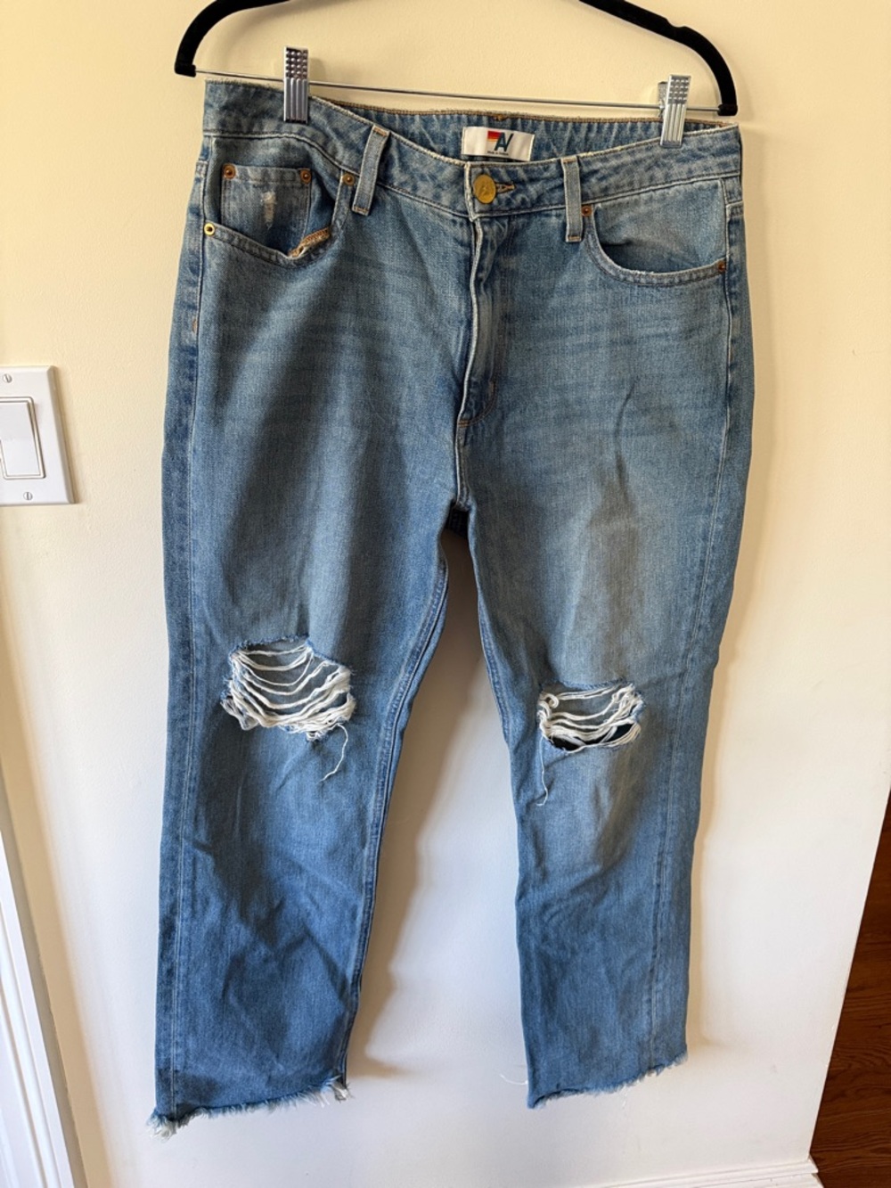 Aviator Nation Blue Distressed Boyfriend Surfer Jeans